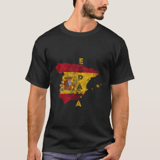 Spanien Karte und Flagge störte Espaã±A T-Shirt