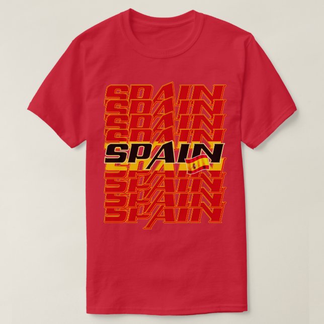 Spanien Kaskadierter Text 2 T-Shirt (Design vorne)