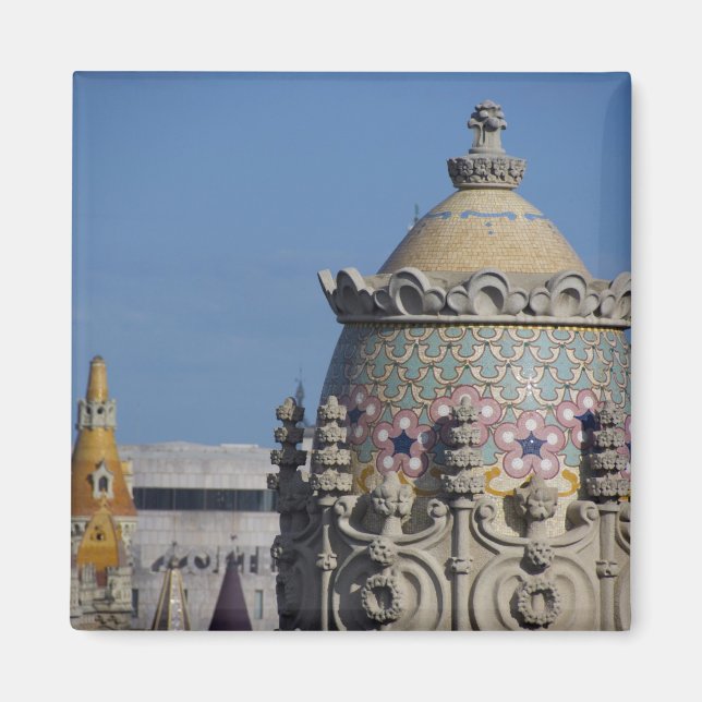 Spanien, Katalonien, Barcelona. Barcelona Dachterr Magnet (Vorne)
