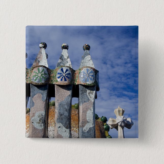 Spanien, Katalonien, Barcelona. Casa Batllo (1906) Button (Vorderseite)