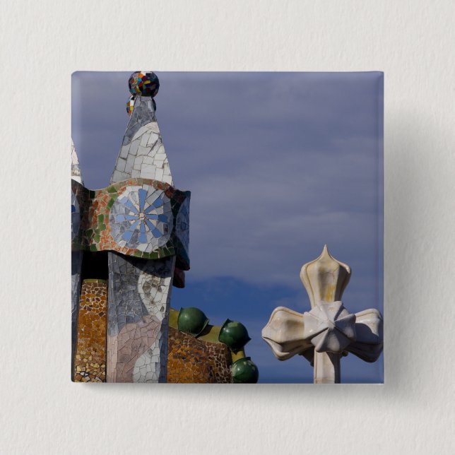 Spanien, Katalonien, Barcelona. Casa Batllo (1906) Button (Vorderseite)