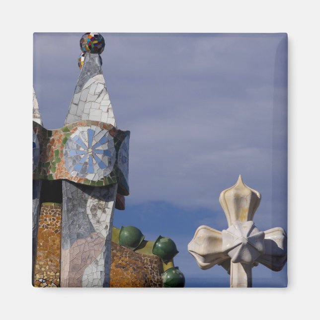 Spanien, Katalonien, Barcelona. Casa Batllo (1906) Magnet (Vorne)