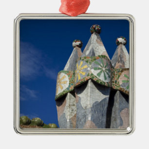 Spanien, Katalonien, Barcelona. Casa Batllo (1906) Silbernes Ornament