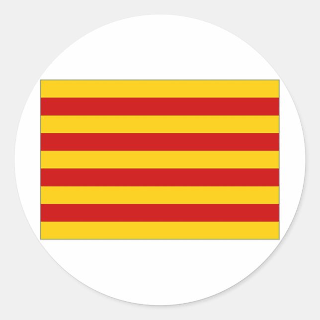 Spanien Katalonien Fahne Runder Aufkleber (Vorderseite)