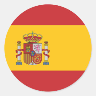 Spanien - Klassischer Rundkleber für Flaggen Runder Aufkleber