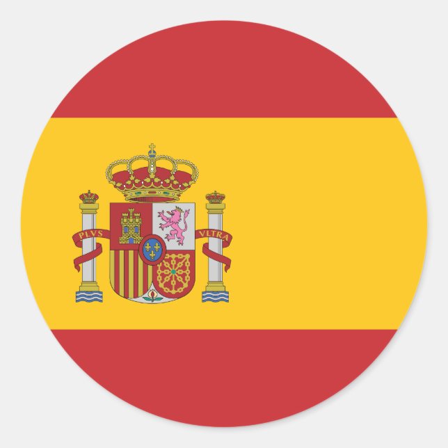 Spanien - Klassischer Rundkleber für Flaggen Runder Aufkleber (Vorderseite)
