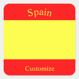 Spanien Landesflagge Thunder_Cove Quadratischer Aufkleber