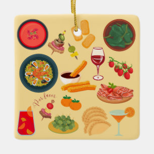 Spanien - Lebensmittel Keramikornament