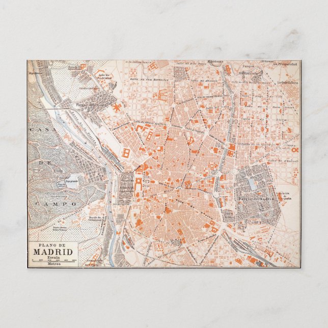 Spanien: Madrid Karte, C1920 Postkarte (Vorderseite)