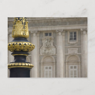 Spanien, Madrid. Königspalast, aufwendige vergolde Postkarte