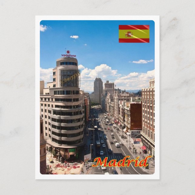 Spanien - Madrid - Stadtzentrum Avenu - Postkarte (Vorderseite)