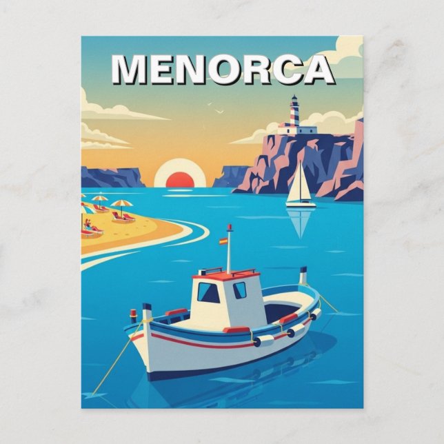 Spanien Menorca Postkarte (Vorderseite)