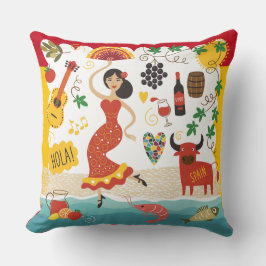 SPANIEN Monogramm - SEHEN SIE ZURÜCK! Dekokissen