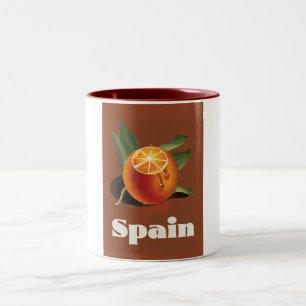 Spanien Orangen Reiseplakat Zweifarbige Tasse