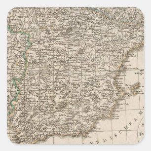 Spanien, Portugal 4 Quadratischer Aufkleber