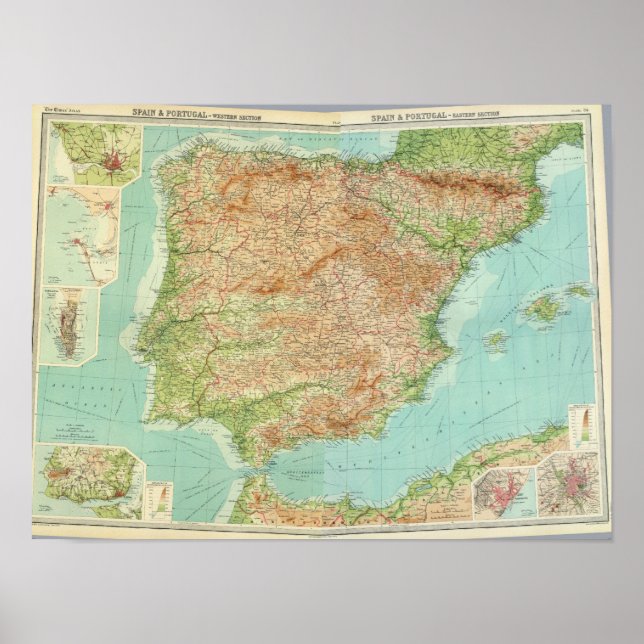 Spanien, Portugal Poster (Vorne)