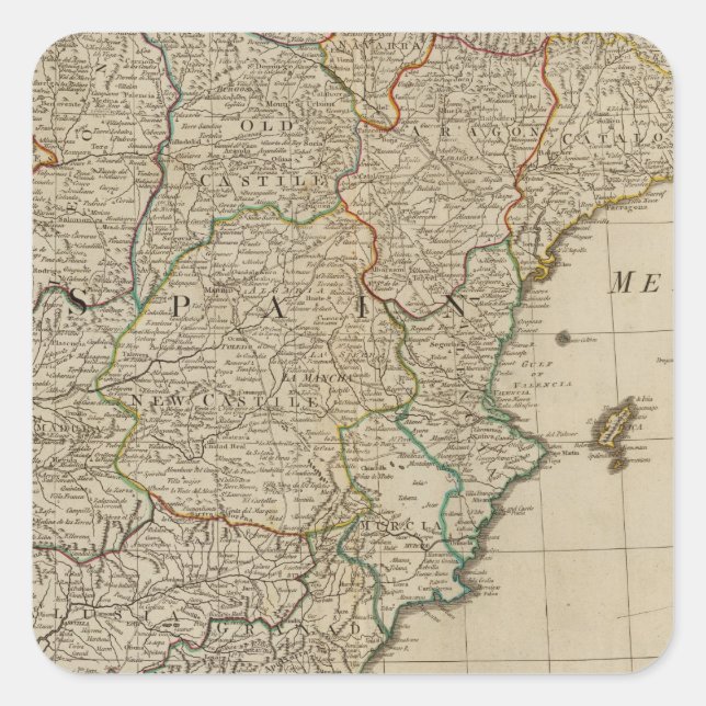 Spanien, Portugal Quadratischer Aufkleber (Vorderseite)