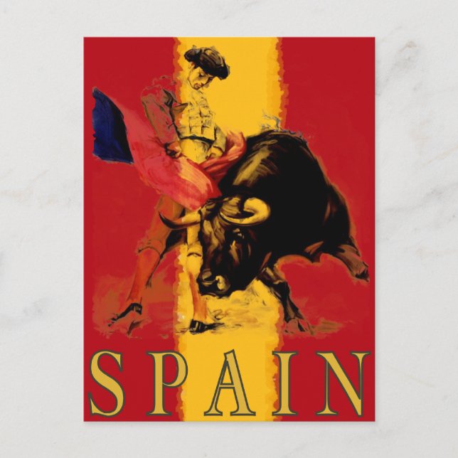Spanien Postkarte mit Vintage-Stierkampf (Vorderseite)