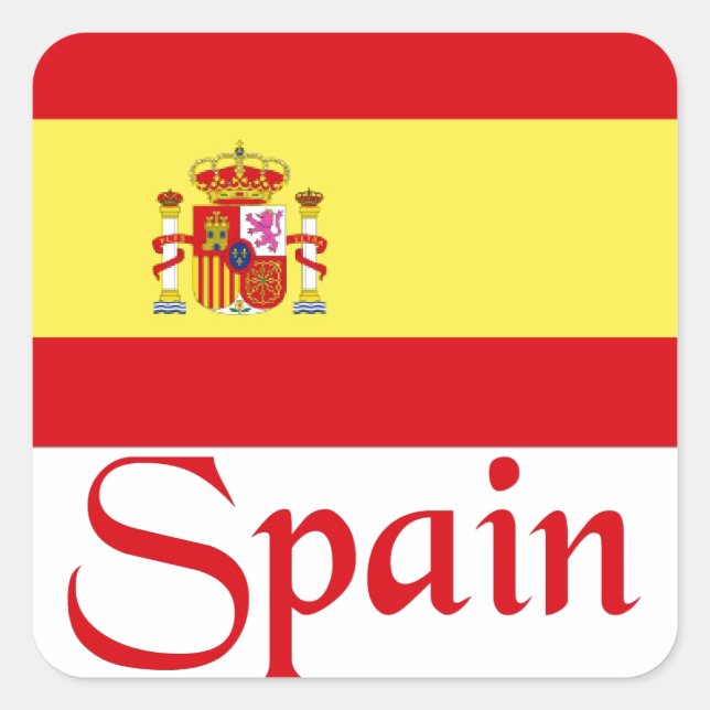 Spanien Quadratischer Aufkleber (Vorderseite)