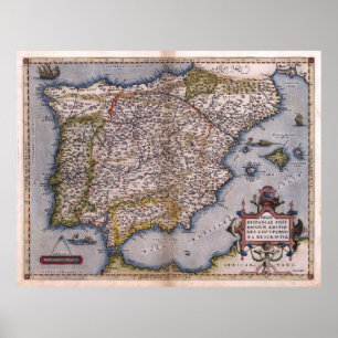 Spanien-Renaissance-Karte 1570 Poster