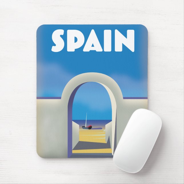 Spanien Retro-Urlaub Kunst Mousepad (Mit Mouse)