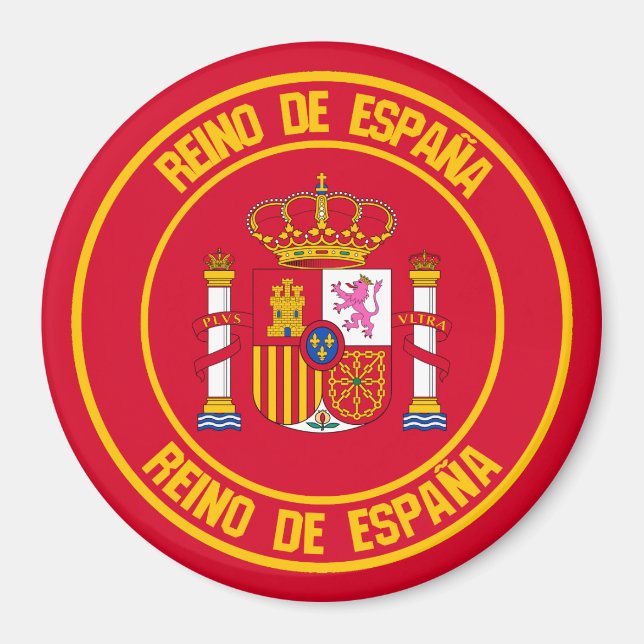 Spanien Runde Emblem Magnet (Vorne)
