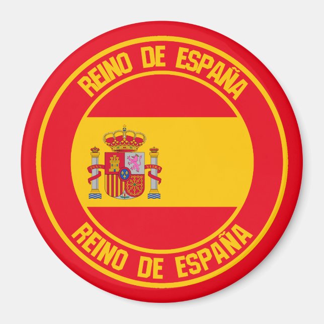 Spanien Runde Emblem Magnet (Vorne)