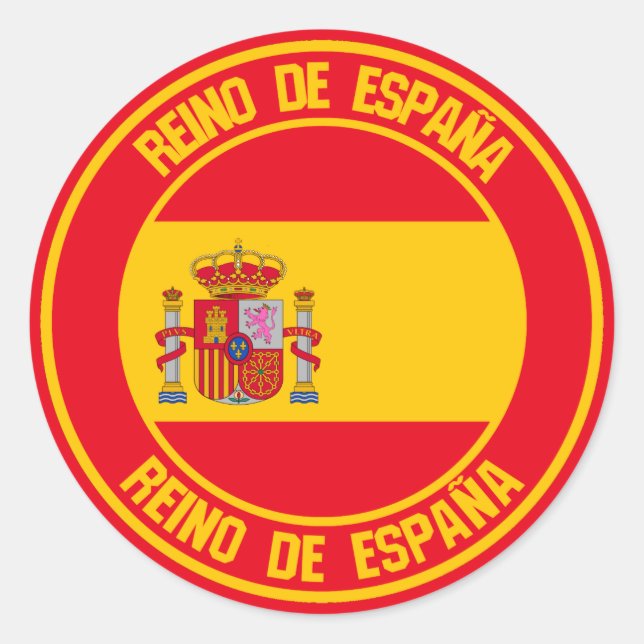 Spanien Runde Emblem Runder Aufkleber (Vorderseite)
