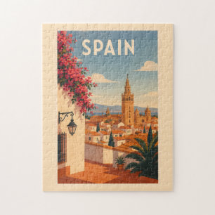 Spanien Sevilla Illustration Reise Kunst Vintage