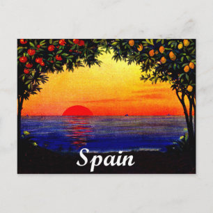 Spanien, sommerlicher romantischer Sonnenuntergang Postkarte