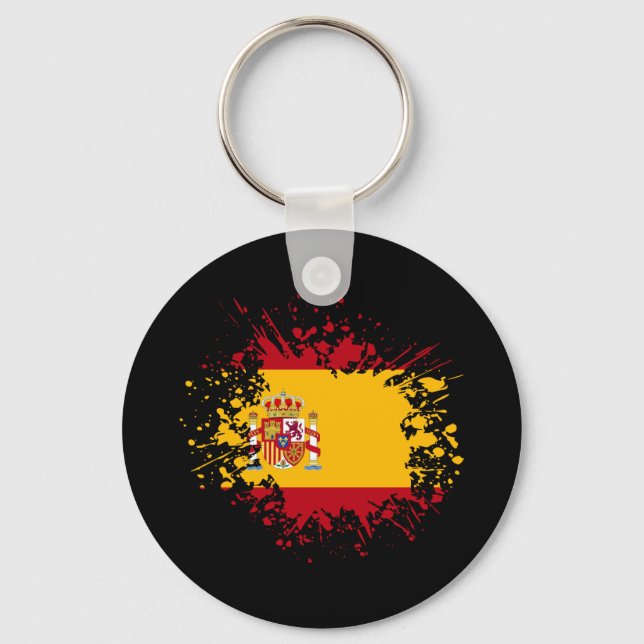 Spanien Souvenir Sehenswürdigkeit, Espana Flag Rei Schlüsselanhänger (Vorderseite)