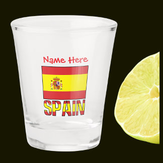 Spanien - Spanien - Rote Flagge Personalisiert Schnapsglas