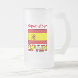 Spanien - Spanien - Rote Personalisierung der Flag Mattglas Bierglas