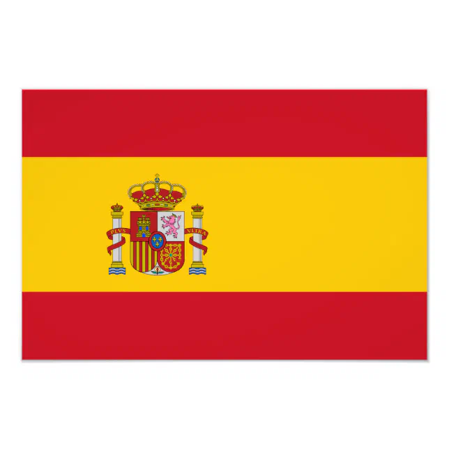 Spanien - Spanische Flagge Fotodruck