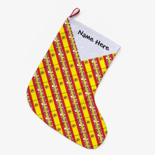 Spanien - Spanische Flagge Personalisiert Großer Weihnachtsstrumpf