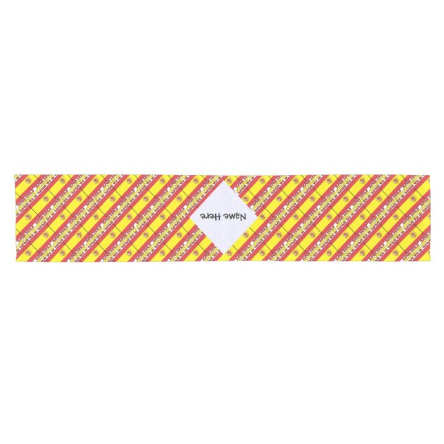 Spanien - Spanische Flagge Personalisiert Kurzer Tischläufer (Horizontal)