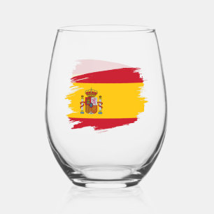 Spanien, spanische Flagge Weinglas Ohne Stiel