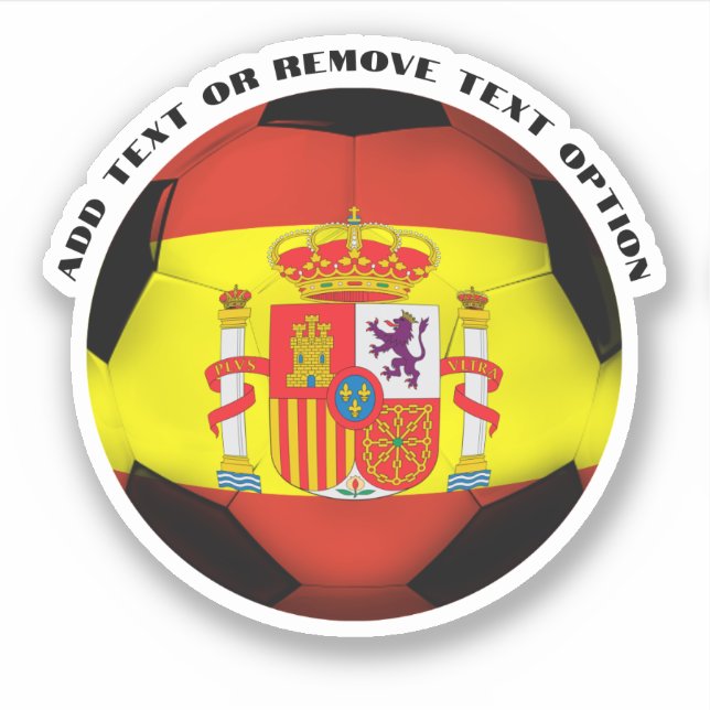 Spanien - Spanischer Fußballball unter der Flagge Aufkleber (Vorderseite)