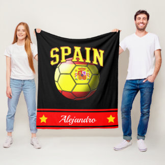 Spanien - Spanischer Fußballball unter der Flagge  Fleecedecke