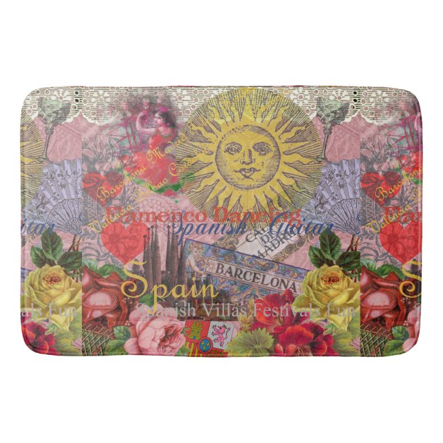 Spanien Sunshine Spanish Travel Art Badematte (Vorderseite)