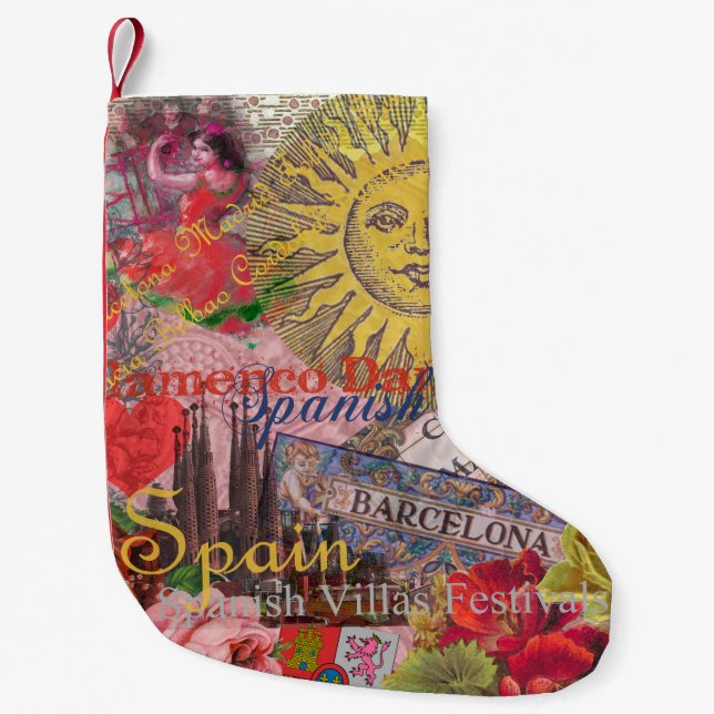 Spanien Sunshine Spanish Travel Art Kleiner Weihnachtsstrumpf (Vorderseite)