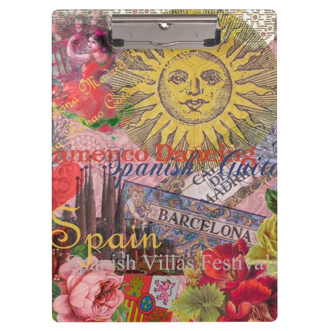 Spanien Sunshine Spanish Travel Art Klemmbrett (Vorderseite)
