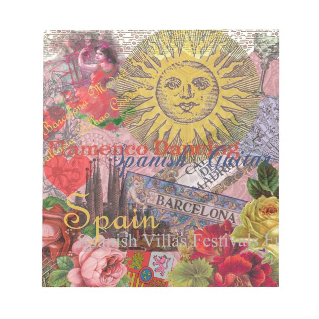 Spanien Sunshine Spanish Travel Art Notizblock (Vorderseite)