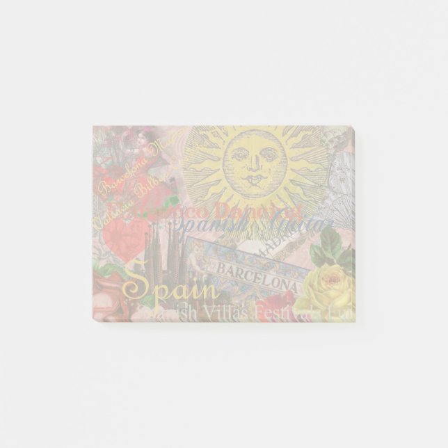Spanien Sunshine Spanish Travel Art Post-it Klebezettel (Vorderseite)