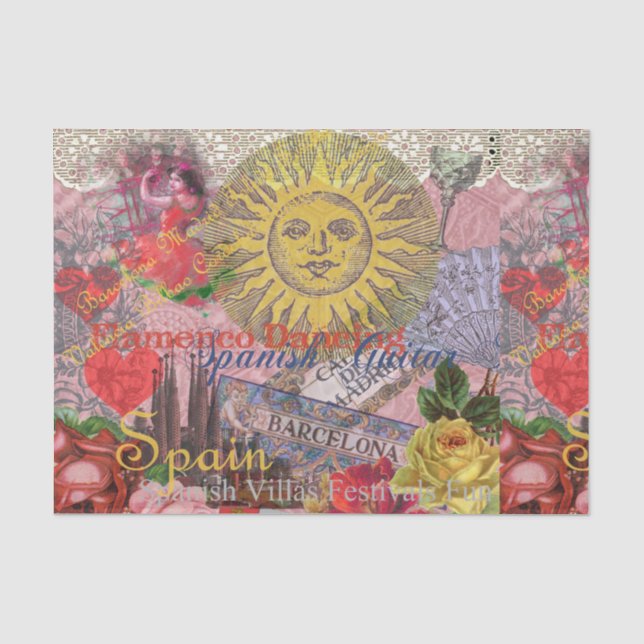Spanien Sunshine Spanish Travel Art Seidenpapier (Vorderseite)