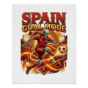 Spanien Tor Modus Skelett Stürmer Nationen Streetw Poster