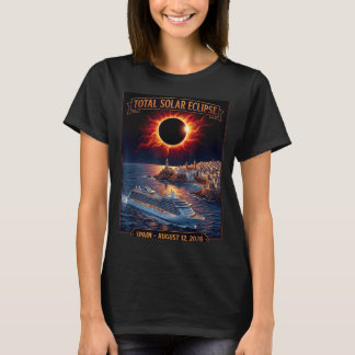 Spanien Totale Sonnenfinsternis 2026 Kreuzfahrt pa T-Shirt