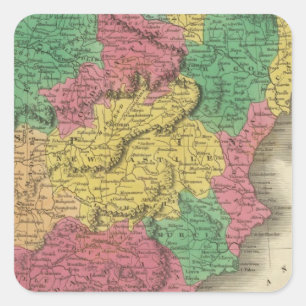 Spanien u. Portugal Quadratischer Aufkleber