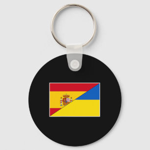 Spanien Ukraine Flagge Spanische Ukrainische Unter Schlüsselanhänger