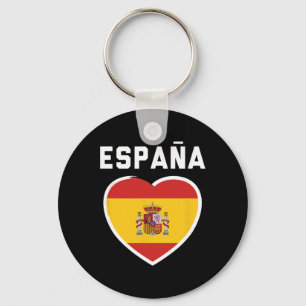 Spanien und Espana - Fußball- und Fußball-Flaggen- Schlüsselanhänger
